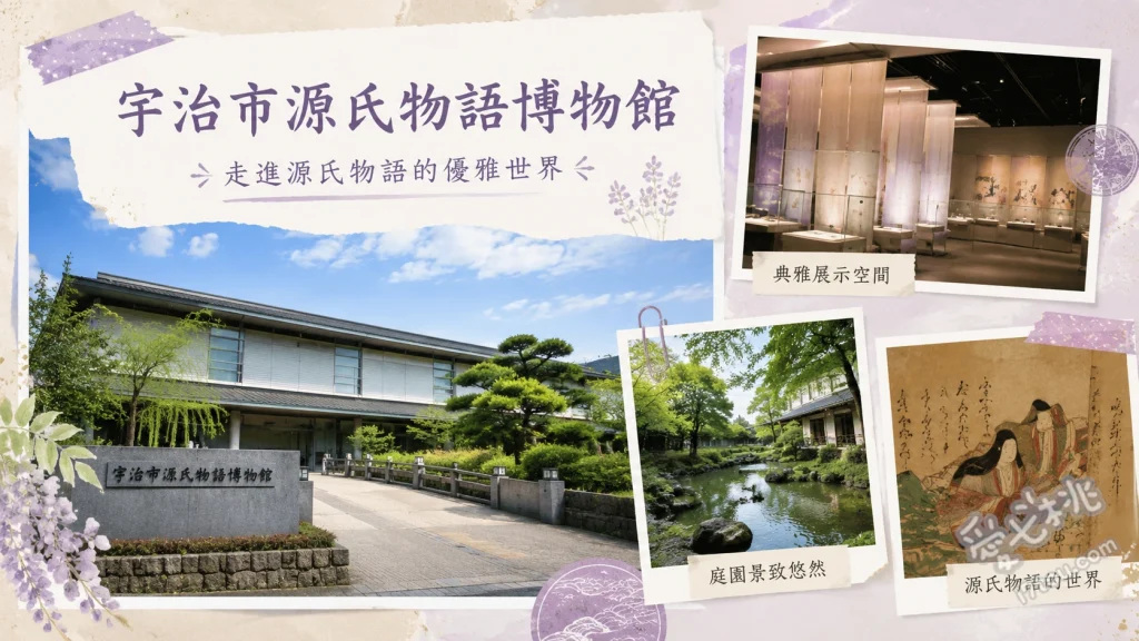 宇治市源氏物語博物館｜走入平安時代浪漫，情侶約會必訪 欣賞原創短篇電影（動畫與真人版）、體驗平安時代貴族的「聞香」遊戲、漫步館外紅葉步道與宇治十帖模型展區