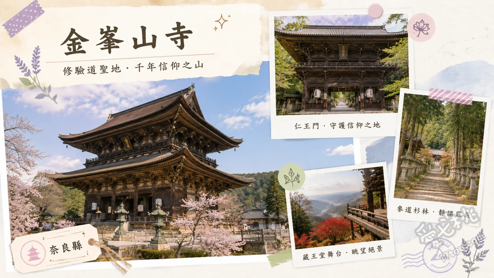 金峯山寺｜奈良吉野山修驗道總本山，世界遺產藏王堂參拜指南 國寶藏王堂（日本最大級木造古建築之一）、青面藏王權現（秘佛特別開帳期間可近距離參拜）、發露之間（特設於御前供參拜者靜心祈願的空間）