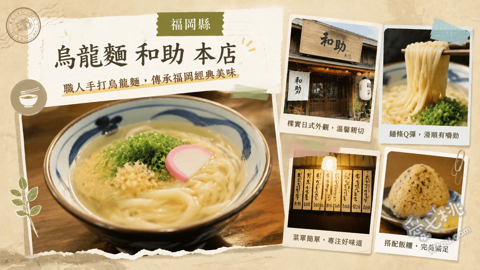 烏龍麵 和助 本店｜福岡豐前裏打會名店，必吃巨無霸牛蒡天婦羅 牛蒡天婦羅烏龍麵、冷拌烏龍麵、迷你豬排丼套餐