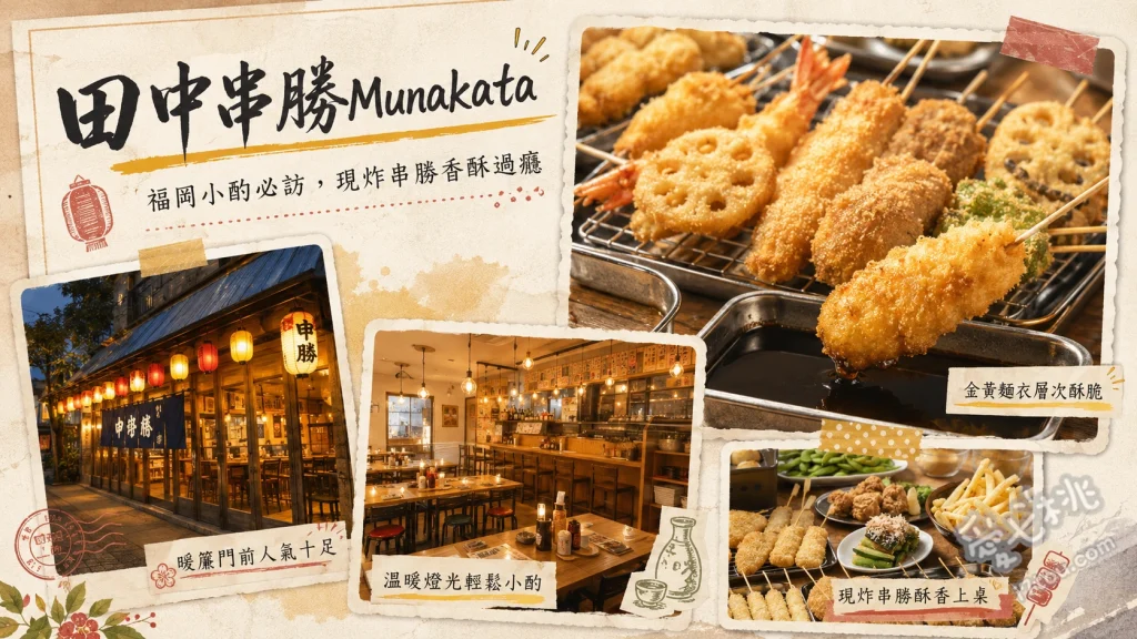 福岡美食｜串カツ田中 飯倉店：高CP值串炸吃到飽與親子友善 經典串炸拼盤 (牛、豬、蓮藕、鵪鶉蛋等)、DIY自製章魚燒、期間限定旬味串炸