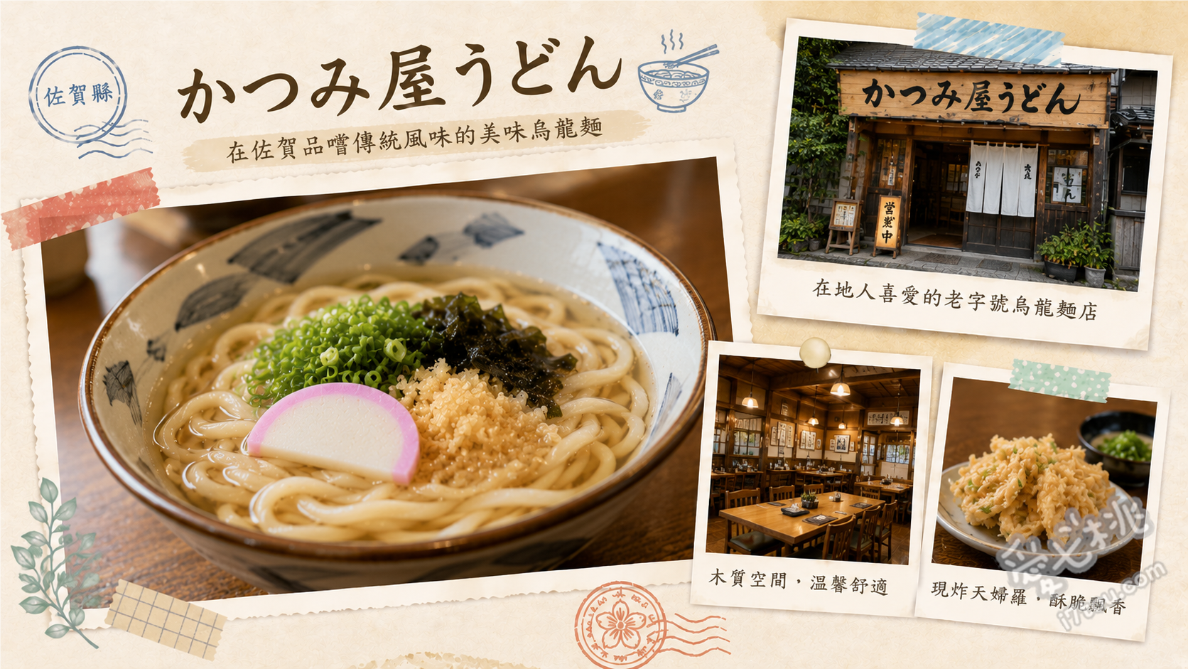 佐賀鳥栖かつみ屋｜在地排隊必吃Ｑ彈雞皮釜玉烏龍麵與炸豆皮 雞皮釜玉烏龍麵、現炸豆皮壽司、牛蒡天婦羅