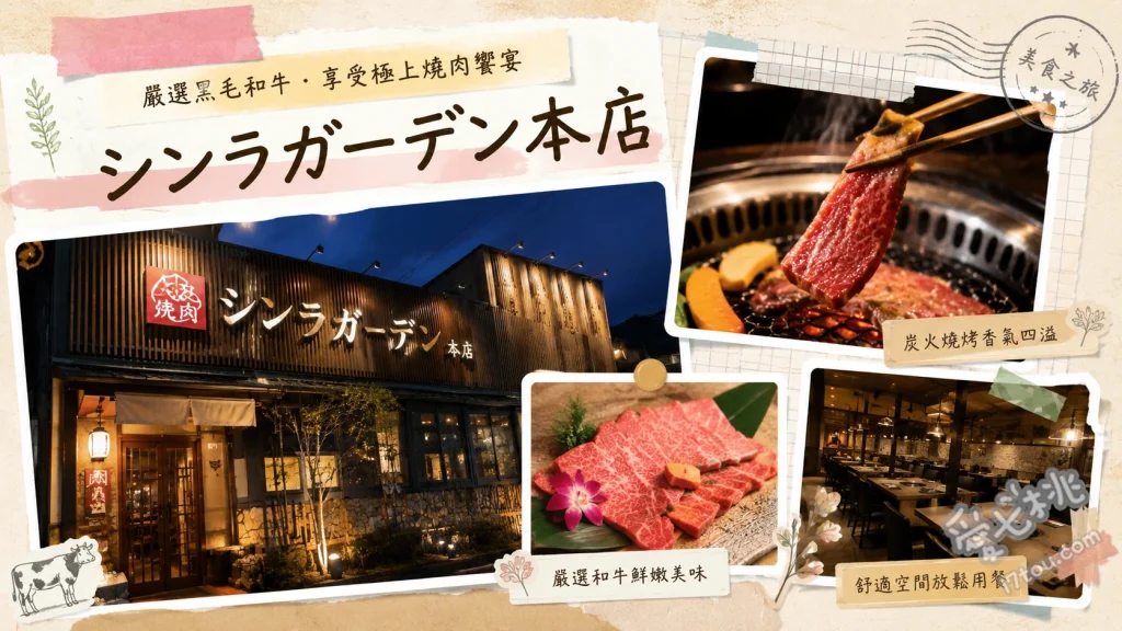 Shinra Garden 本店｜川越A5和牛燒肉高CP值首選 招牌炙燒生牛肉、5秒烤板腱牛、極厚切牛舌