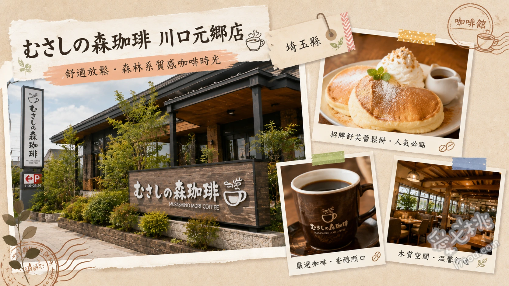 むさしの森珈琲 川口元郷店｜埼玉必吃療癒系森林咖啡廳 招牌舒芙蕾鬆餅、班尼迪克蛋早午餐、100%雨林聯盟認證咖啡