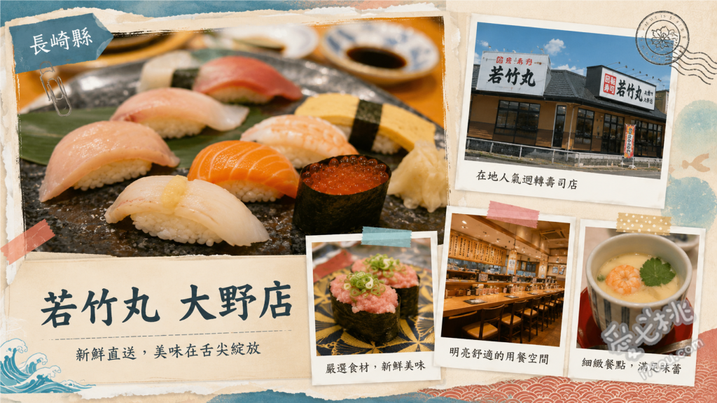 長崎佐世保美食｜若竹丸大野店：在地人激推的高CP值平價壽司 雲仙鰹魚、味噌炙烤鮭魚、若竹丸五品盛合