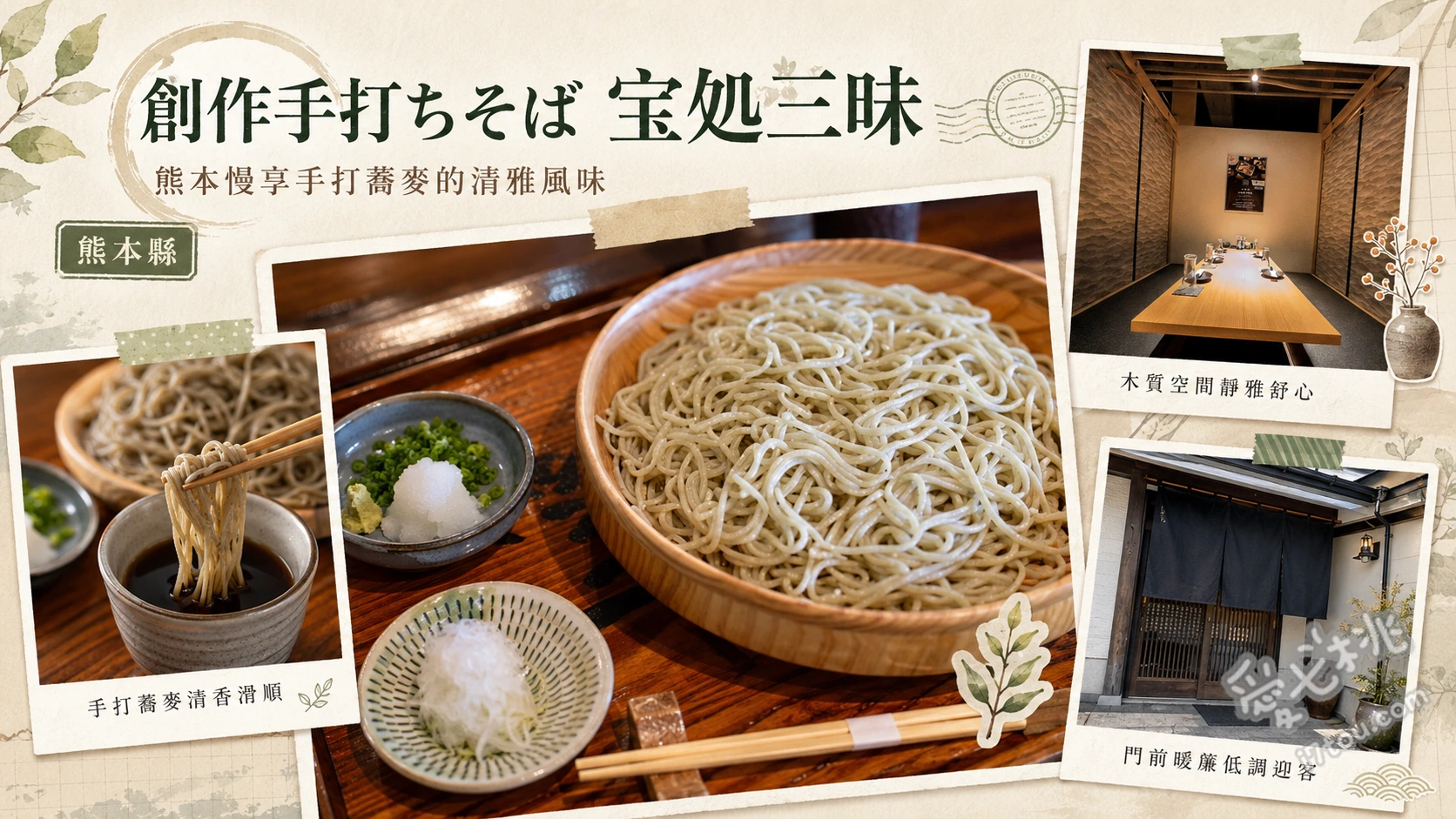 創作手打蕎麥 寶處三昧｜熊本小國町米其林推薦、寵物友善秘境 寶處膳、舞菇天婦羅膳、祝蕎麥麵