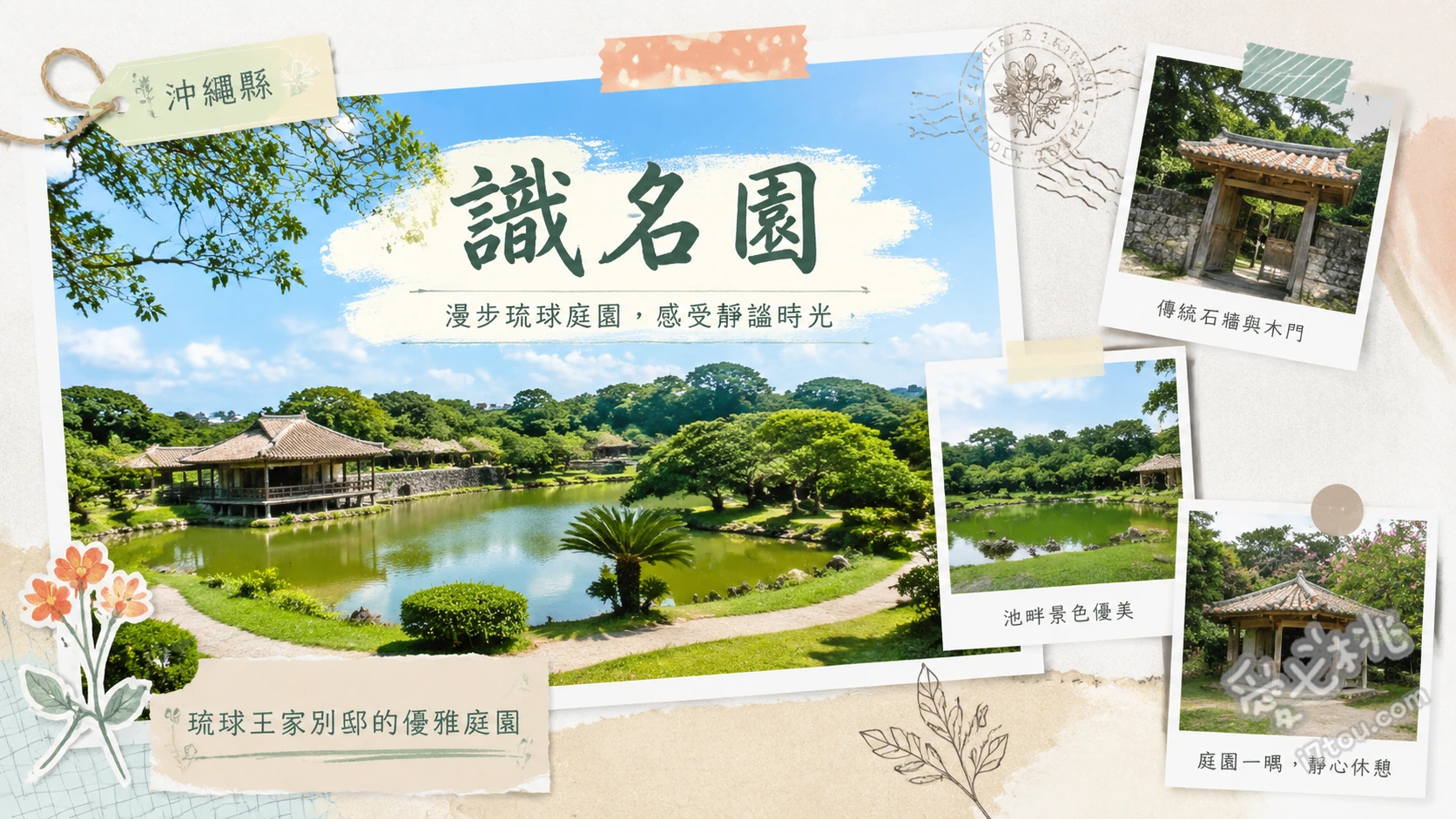 那霸識名園｜沖繩低調世界遺產，遠離喧囂的琉球王室絕美庭園 心字池與六角堂、赤瓦屋頂的御殿、勸耕台展望台