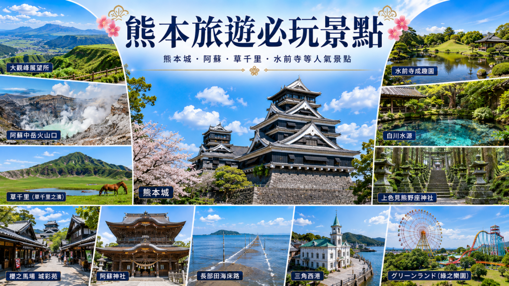 熊本景點TOP 10｜熊本城、阿蘇火山、大觀峰與親子自駕順遊攻略