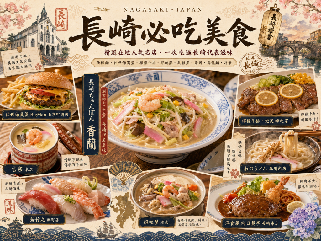 長崎美食精選｜茶碗蒸、佐世保漢堡、強棒麵、檸檬牛排與在地必吃