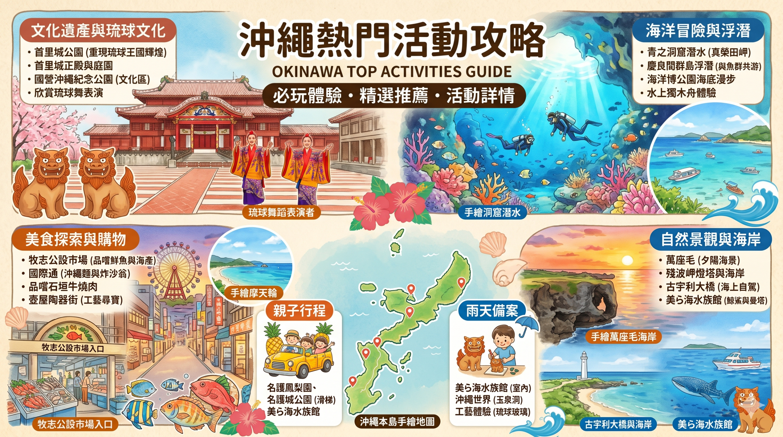 沖繩熱門活動攻略｜浮潛、水族館、親子體驗與雨天備案一次看