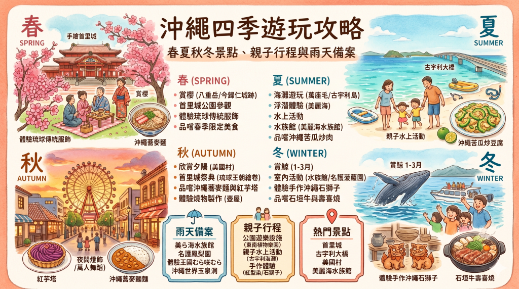 沖繩四季遊玩攻略｜春夏秋冬景點、親子行程與雨天備案