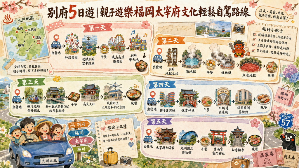 別府5日遊｜親子遊樂福岡太宰府文化輕鬆自駕路線