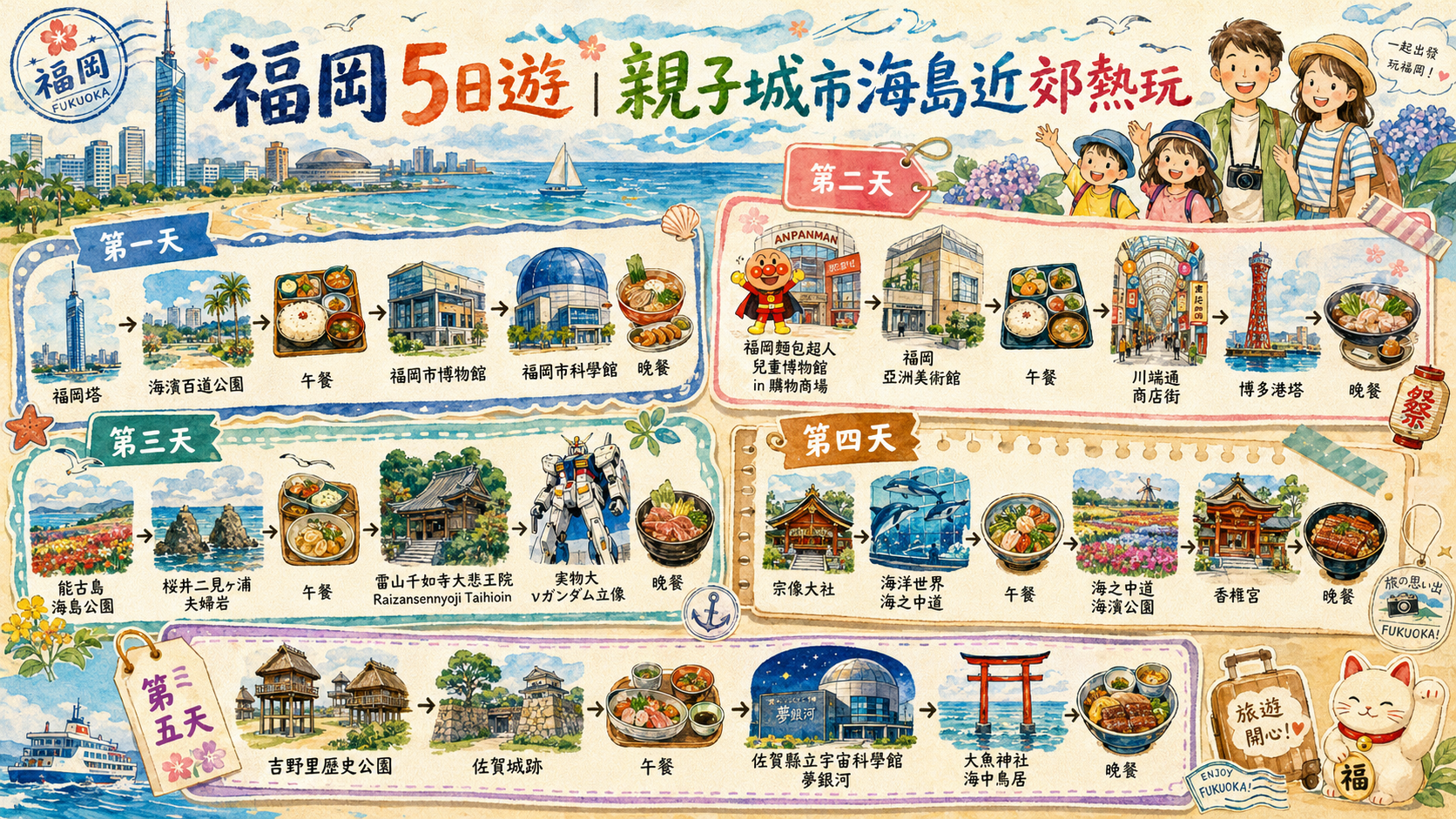 福岡5日遊｜親子城市海島近郊熱玩