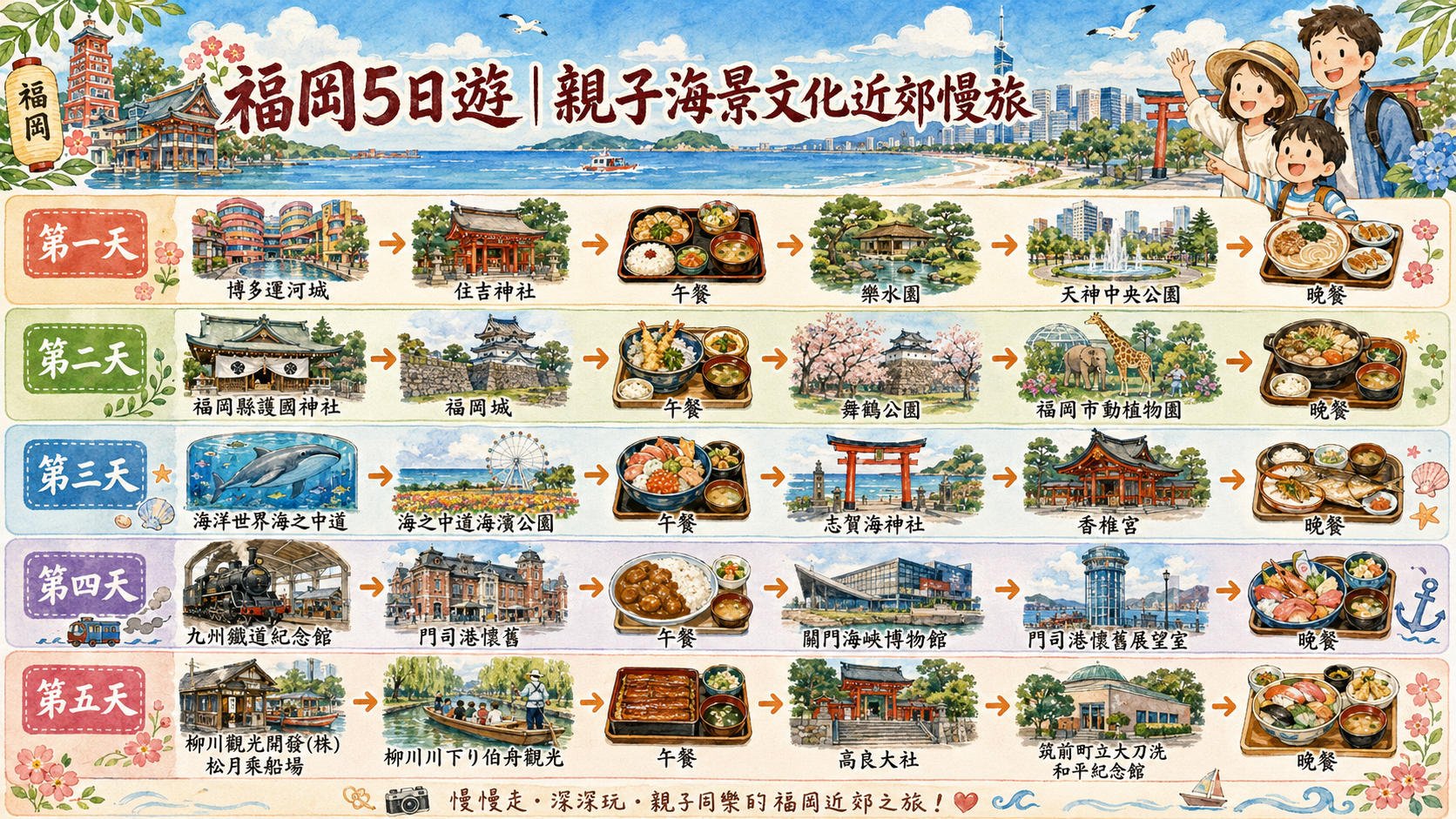 福岡5日遊｜親子海景文化近郊慢旅