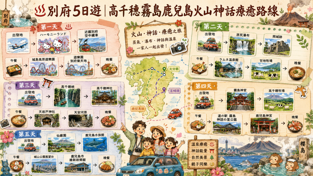 別府5日遊｜高千穗霧島鹿兒島火山神話療癒路線