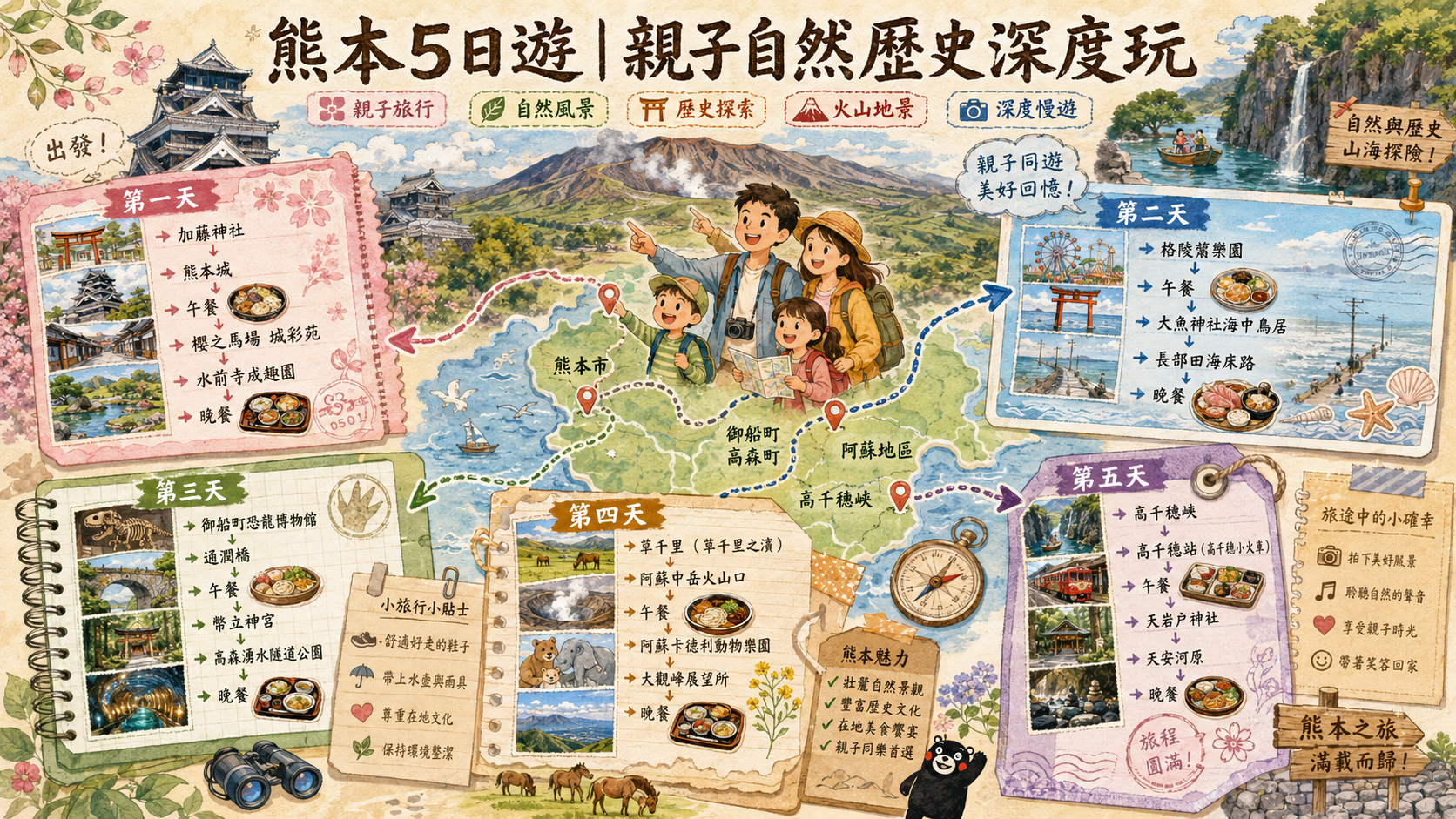 熊本5日遊｜親子自然歷史深度玩
