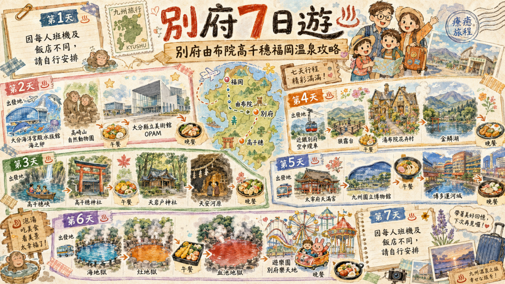 別府7日遊｜別府由布院高千穗福岡溫泉攻略