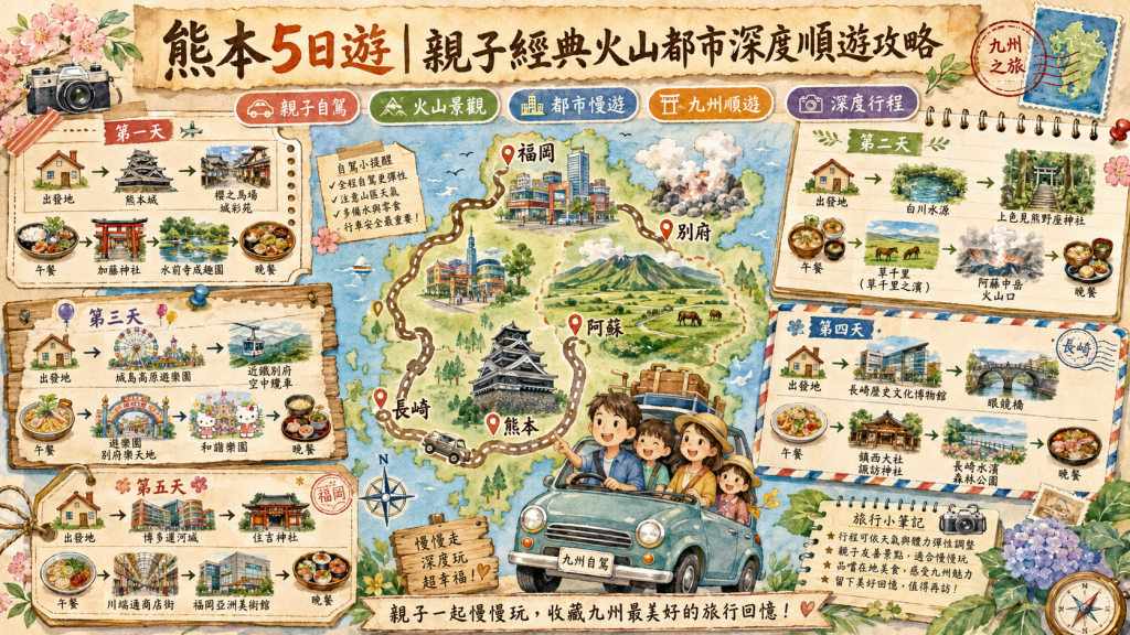 熊本5日遊｜親子經典火山都市深度順遊攻略