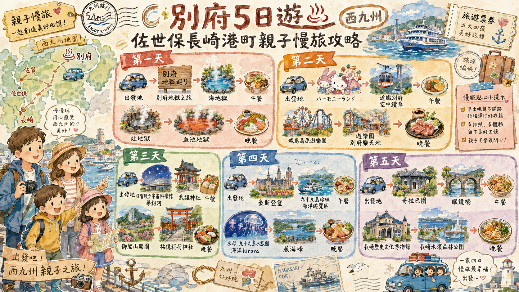 別府5日遊｜西九州佐世保長崎港町親子慢旅攻略