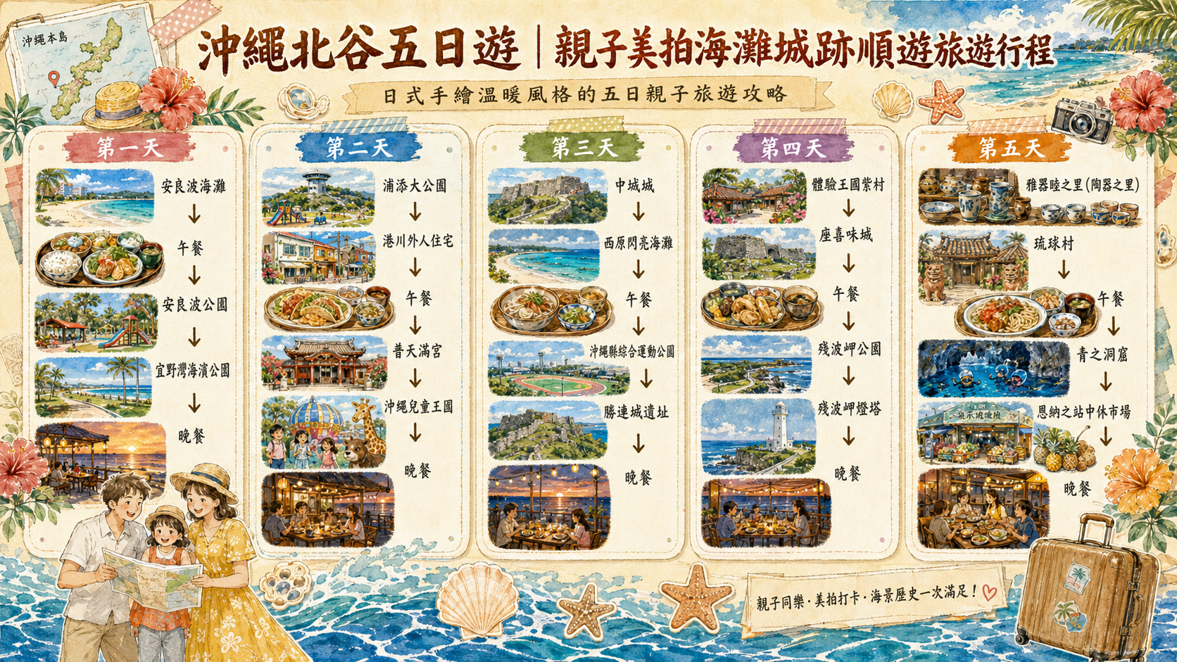 沖繩北谷五日遊｜親子美拍海灘城跡順遊懶人精選