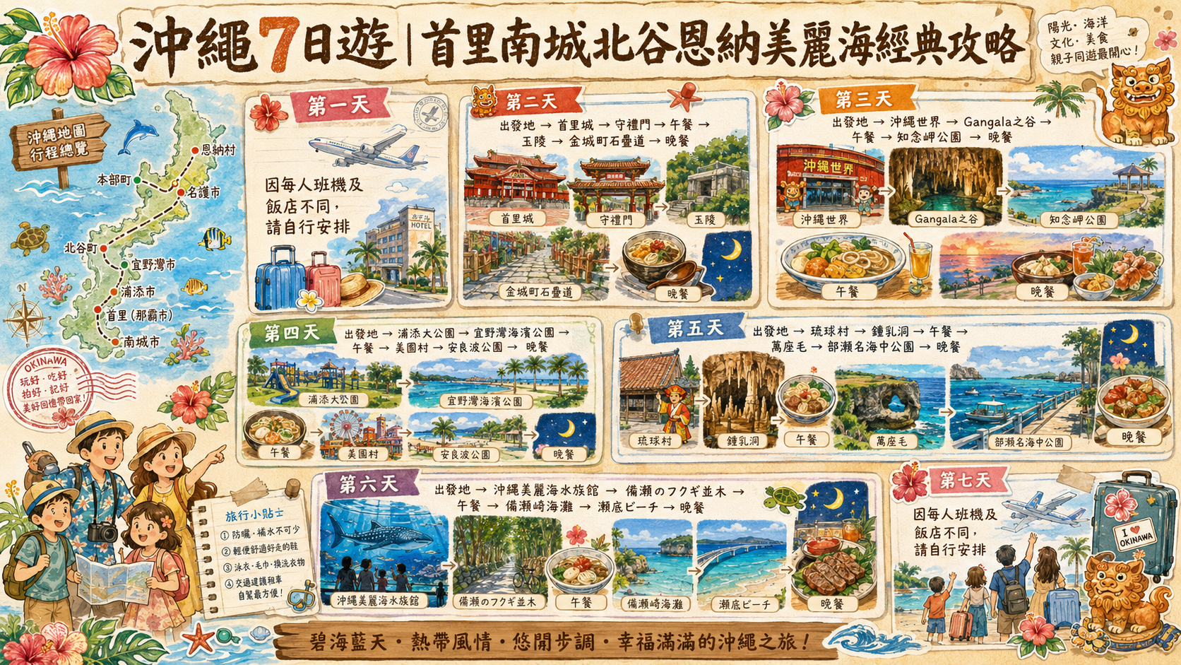 沖繩7日遊｜首里南城北谷恩納美麗海經典攻略