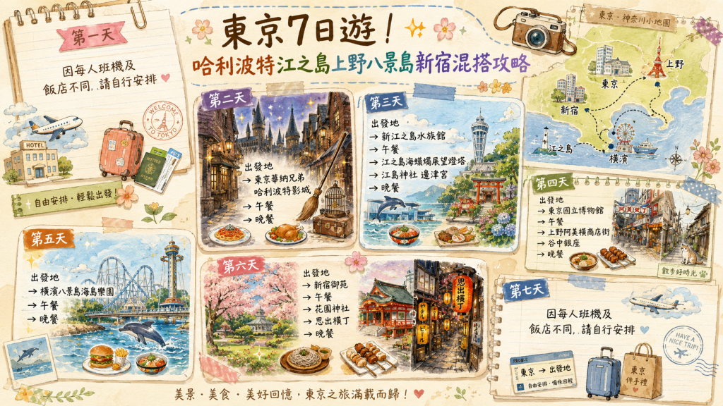 東京7日遊｜哈利波特江之島上野八景島新宿混搭攻略