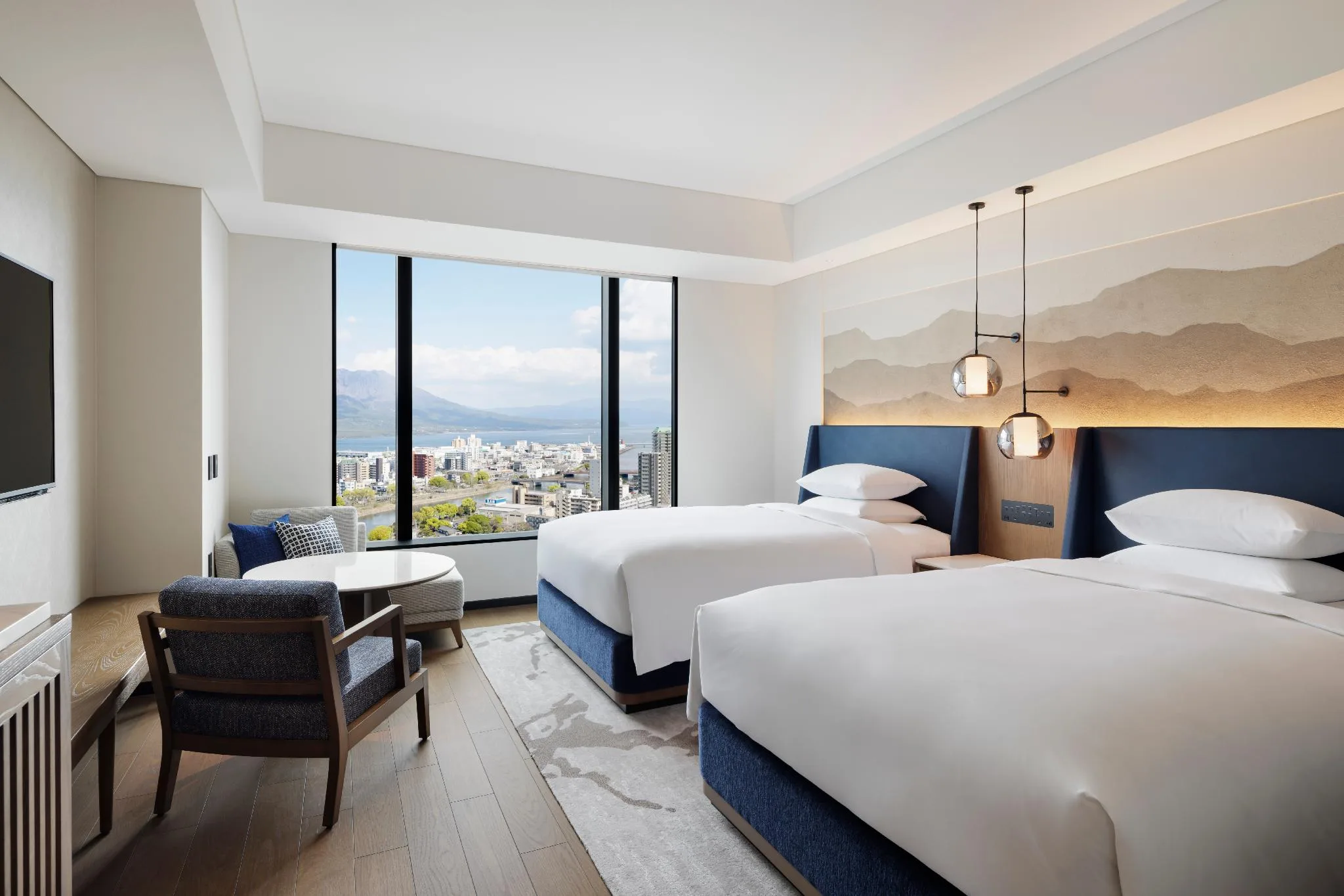 Sakurajima Club 2 Doubles, Club lounge access, Club Guest room, 2 Double, Sakurajima view